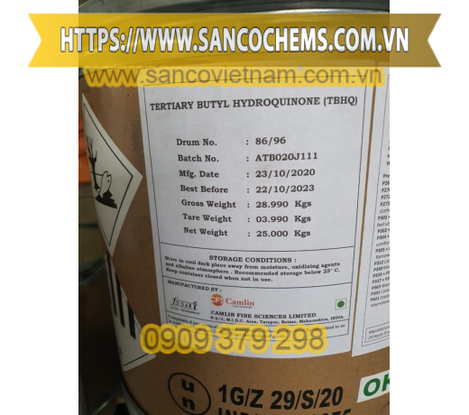Chất chống oxy hóa TERTIARY BUTYL HYDROQUIONE (TBHQ)